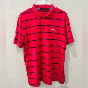 Ralph Lauren Red and Blue Striped Polo Shirt